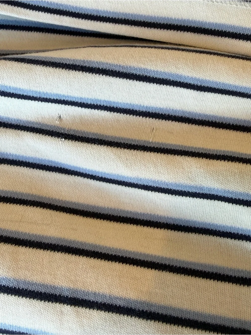 Vintage Polo by Ralph Lauren White Navy Striped Polo Shirt | 100% Cotton